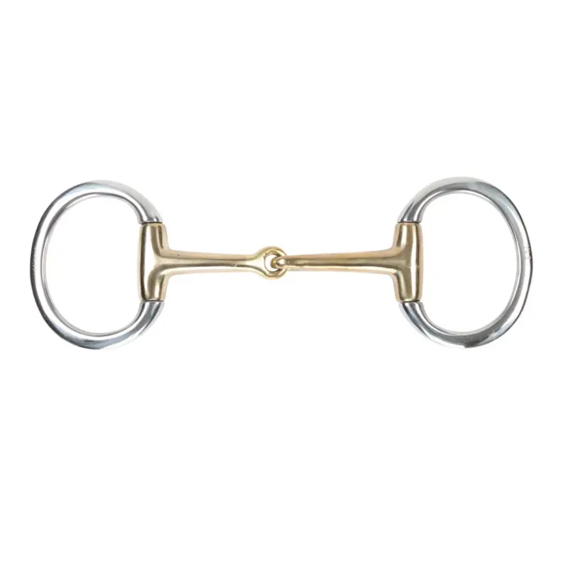 Shires Brass Alloy Flat Ring Jointed Eggbutt Bit